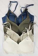 4 Pack Bras - 4 Colors Size Small - Blue Green Tan Cream