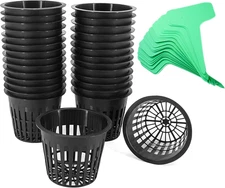 3 Inch Net Pots for Hydroponics - 30 Pack Heavy Duty Slotted Mesh Cups