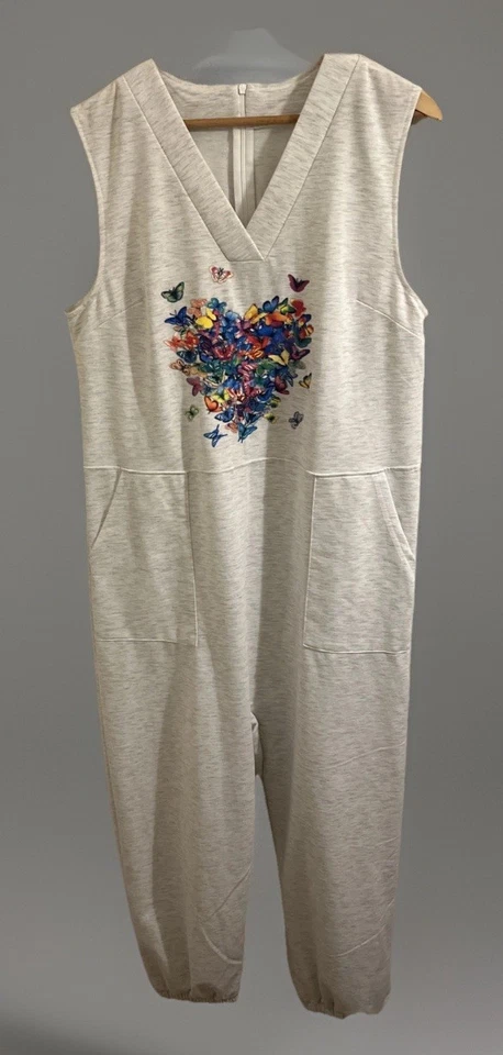 Mono sin mangas floral beige sin marca para mujer talla XL Foto 3 de 4