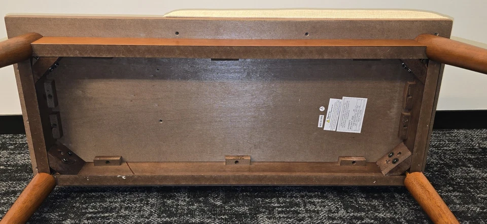 Assento de banco de mesa de telefone entrada móveis de madeira estilo meados do século vintage RARO - Imagem 4 de 4