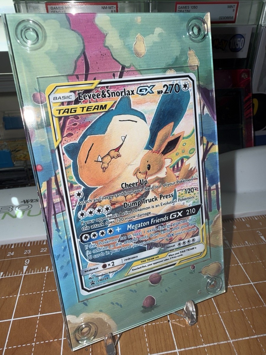 Eevee & Snorlax GX TAG TEAM Full Art Holo Promo SM169 Extended Art