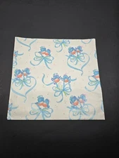 CUTE VTG Blue Love Birds Heart Gift Wrap Wrapping Paper 1 Sheet 20"X30" Hallmark