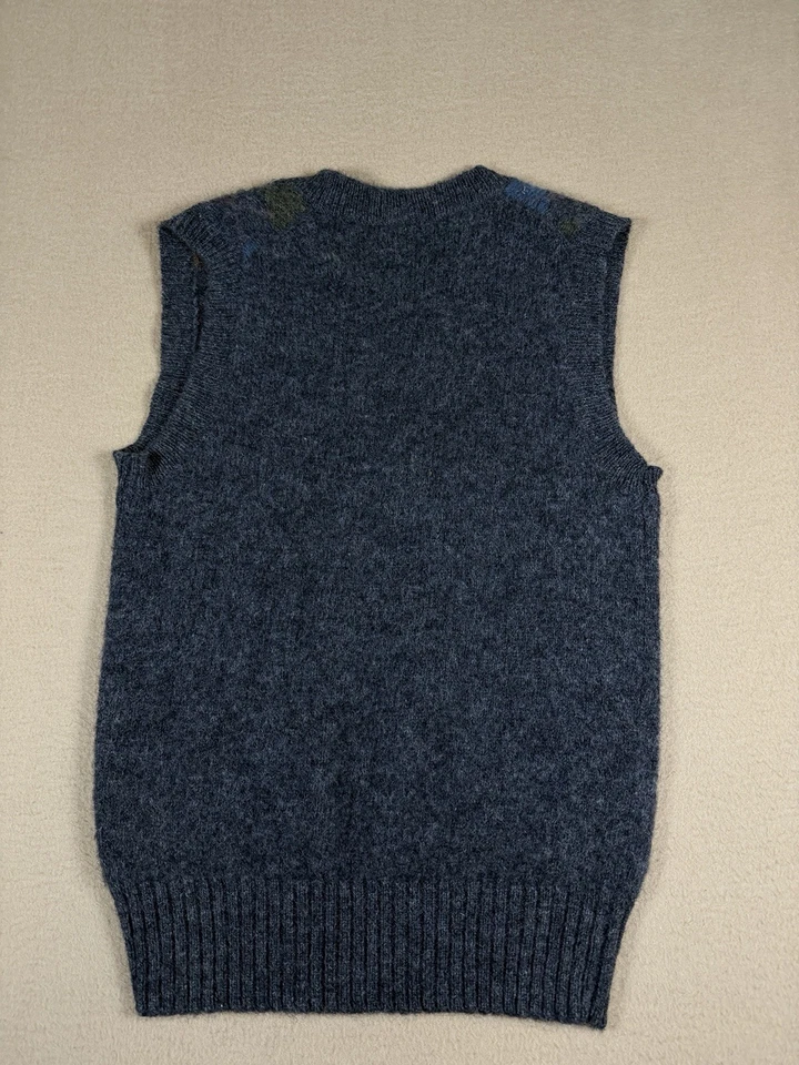 Chaleco Suéter Vintage Chaps Ralph Lauren Shetland 100% Lana Gris Argyle Talla S Foto 4 de 4