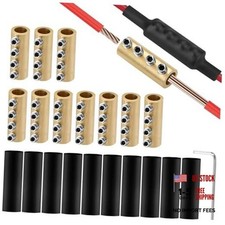 10 Pcs 6AWG Wire Connector Nut Kit, 80Amp Screw Quick Terminal with 10Pcs Heat