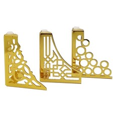 4pcs Pieds De Meuble En Métal Creux Style Vintage Rétro Triangulaire Or