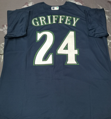 #ad #ad Ken Griffey Jr. #24 Mariners Navy Cool Base Sewn Stitched Jersey. $46.99