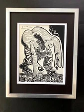 PABLO PICASSO 1955 SIGNED SUPERB PRINT MATTED 11 X 14 + LIST $695 @#1