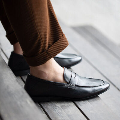 slim fit dress slacks Museum Cognac Leather & Tobacco Suede Loafer
