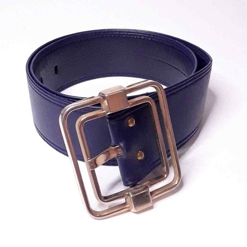 Vintage 80s 90s Wide Navy Blue Belt 