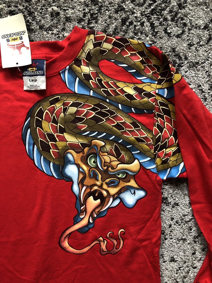 Vintage 90s JNCO Jeans Dragon Long Sleeve T Shirt Red Kids Vintage 90s JNCO Jeans Dragon Long Sleeve T Shirt Red Kids