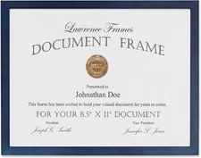 Lawrence 8.5x11 Wood Document or Picture Frame Blue (Same Shipping Any Qty)