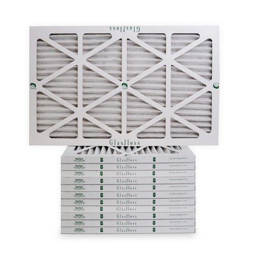 16x25x1 Air Filter MERV 10 Pleated by Glasfloss Box of 12 AC