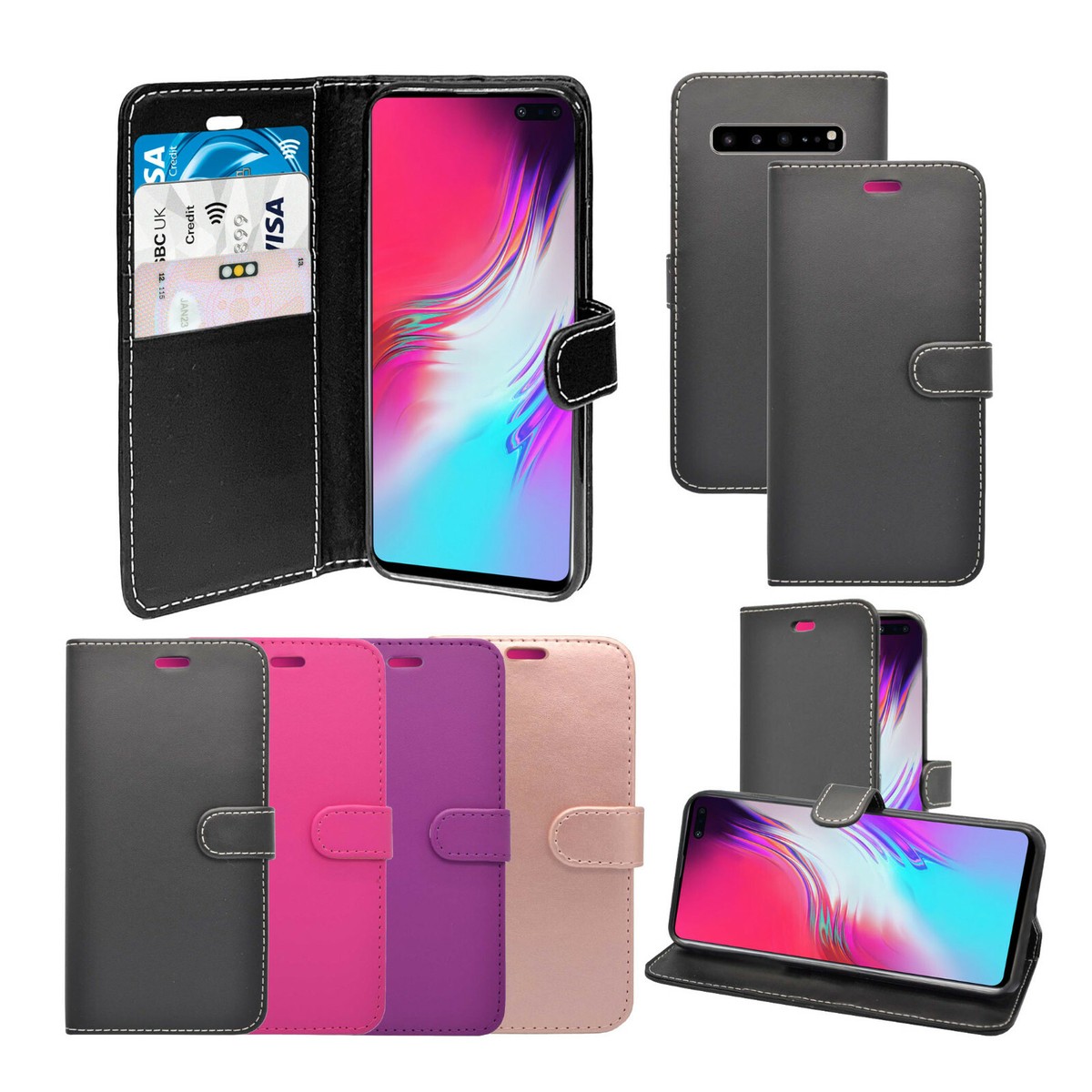 For Samsung Galaxy S10 5G Case Wallet Flip PU Leather Kickstand