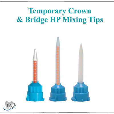 T-Mixer Mix Tip For Temporary Crown & Bridge, Blue, 4:1 & 10:1 Ratio, 1:1, 25/bg