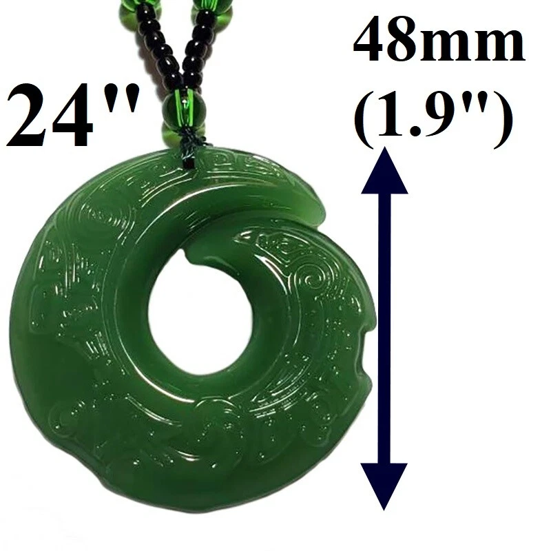 Collar colgante de garra de dragón de jade de 24" para hombre y mujer D935 Foto 2 de 4
