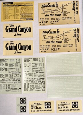 WALTHERS O SCALE DECAL-SANTA FE/ATSF REEFER- GRAND CANYON  w/MAP-BLK #936-22-45