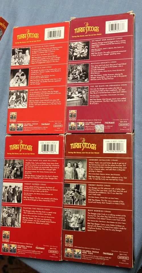 22 VHS TAPES: THE THREE STOOGES: 17 OF 3 SHORTS ON EACH TAPE AND 5 FULL LENGTH - Image 3 of 4
