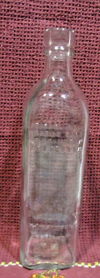 Antique John Walker & Sons Ltd. Kilmarnock Scotland Clear Glass Bottle 9 3/4''