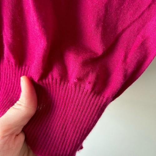 Gucci fuchsia short sleeve cashmere turtleneck SMALL (AS IS) - Picture 5 of 7