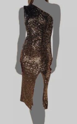 Dress The Population Palmer Dress - Gold Multi - Brown - XS Dress The Population Palmer Dress - Gold Multi - Brown - XS
