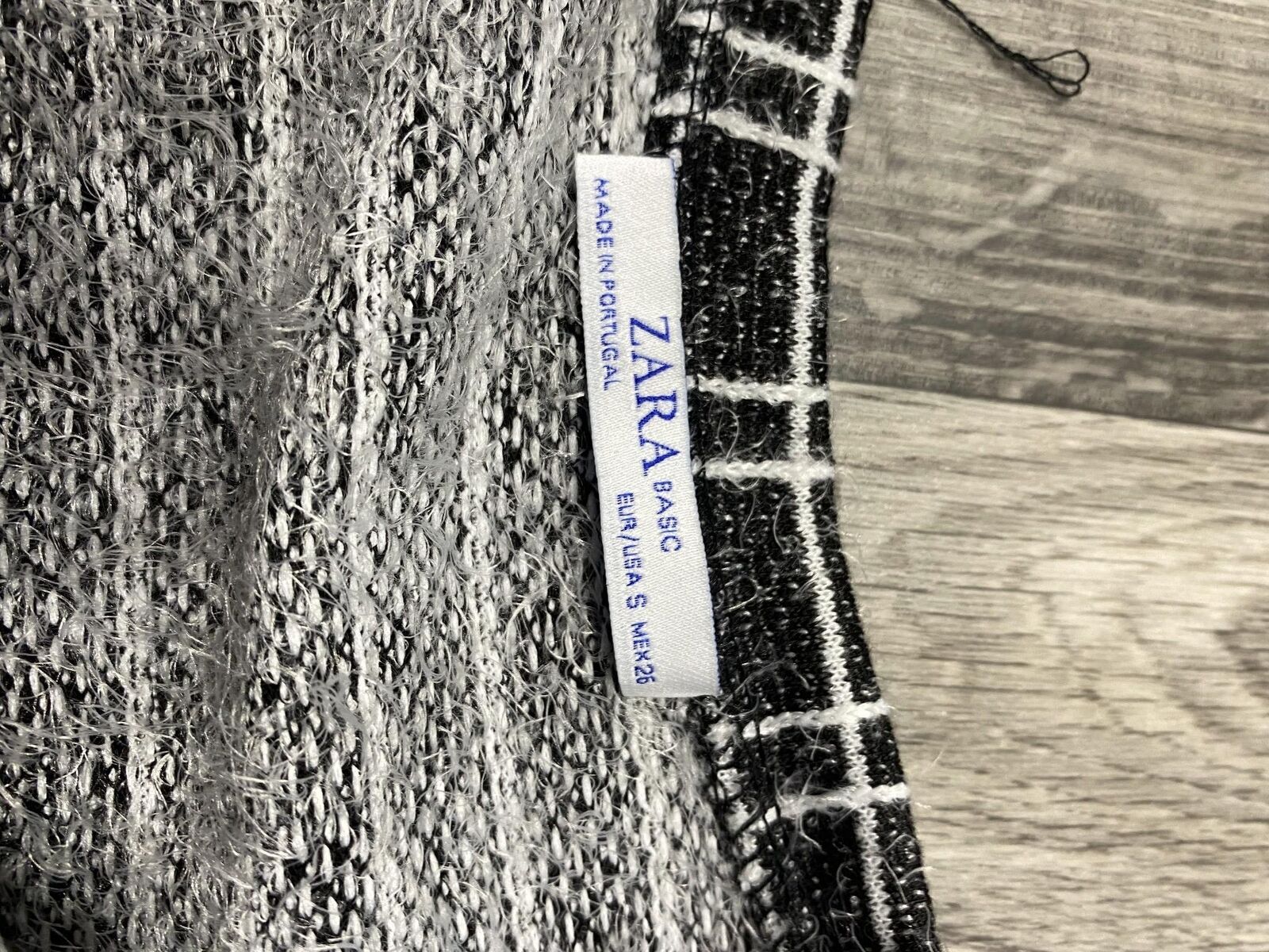 ZARA Basic Waist Tie Split Hem Black & White Plai… - image 11