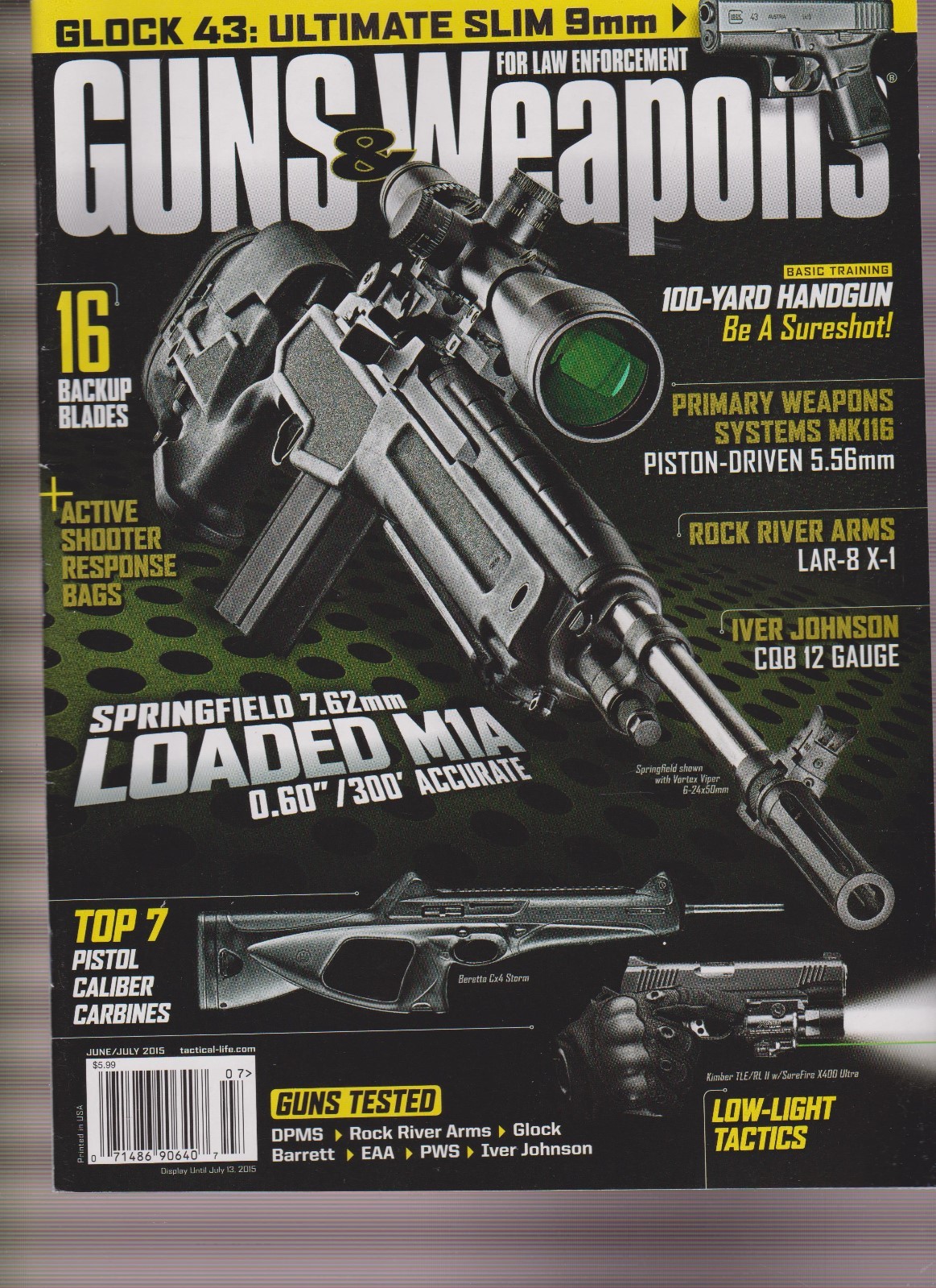 GUNS & WEAPONS FOR LAW ENFORCEMENT MAGAZINE JUNE/JULY 2015. eBay