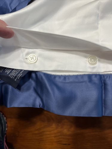 RALPH LAUREN  HOME COLLECTION ONE STANDARD  SHAM White With Blue Trim - Picture 3 of 3