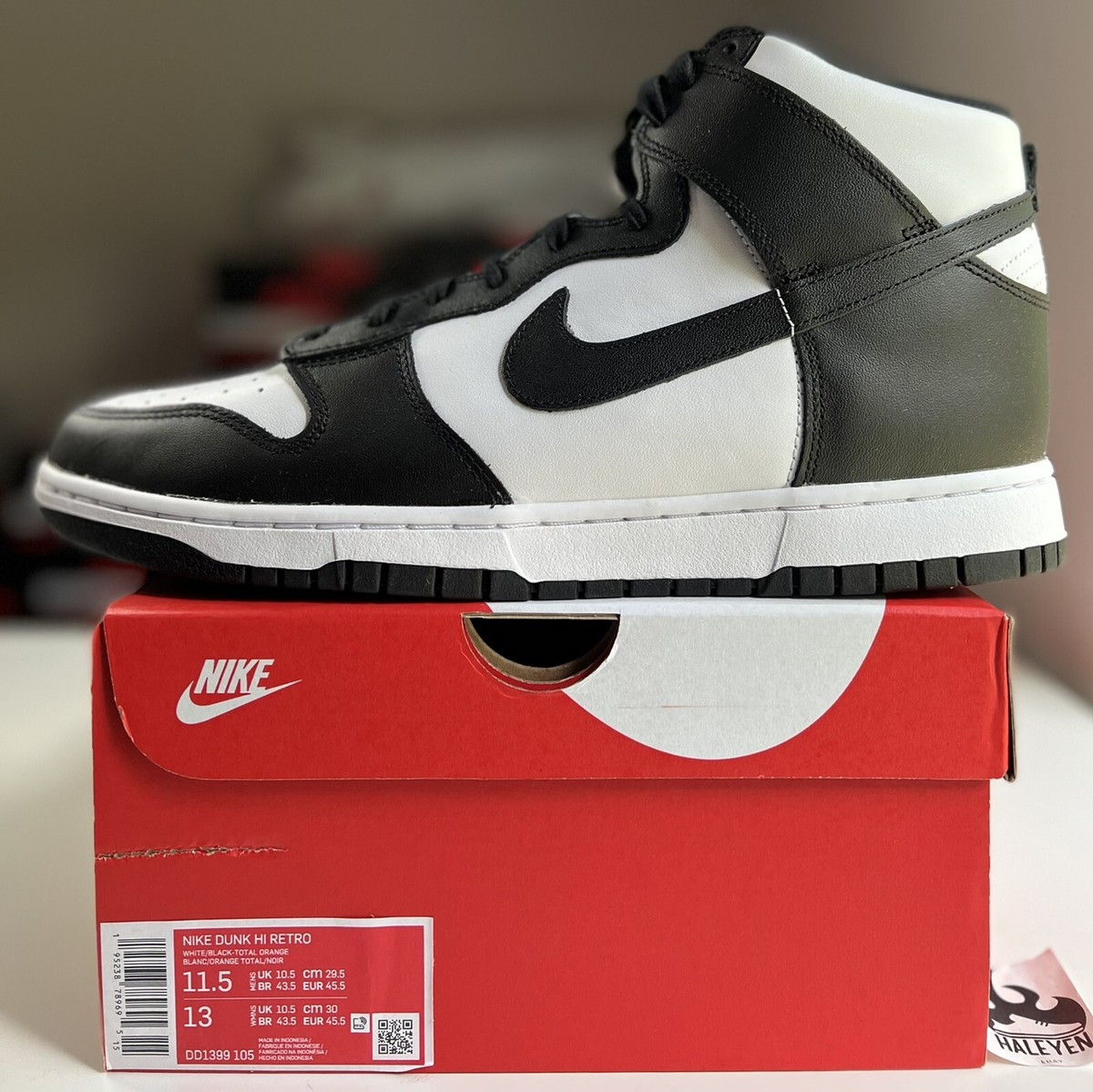 Nike Dunk Hi Retro White/Black-Total Orange (DD1399-105) Men’s 11.5 Nike Dunk High Retro Black White Panda DD1399 105 Men main image 2