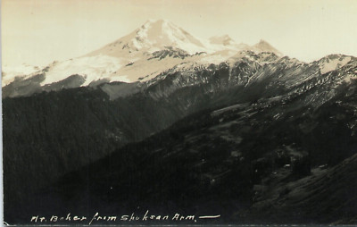 Mount Baker From Shuksan Arm Ski North Cascades Washington 1930s RPPC Postcard