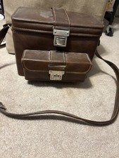 Vintage Camera Brown Leather Case Bag 35mm Film Adjustable Strap Vintage