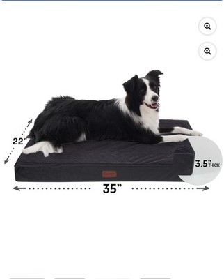 Orthopedic Waterproof Dog Bed, Machine-Washable Removable Cover 35 x22 x3.5 