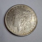 1890 Morgan Silver Dollar $1 Coin, Circulated, 0.9 Fineness, E Pluribus Unum