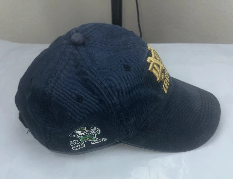 1990’s Notre Dame Vintage Starter Slouch Hat Blue Adjustable Strap - Image 2 of 4