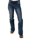 Cowgirl Tuff Western Jeans Womens DFMI Faded 40 X-Long Med Wash JDFADE CLEARANCE — photo 1