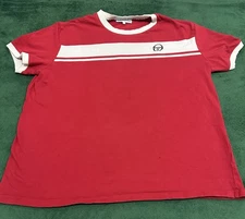 Sergio Tacchini Mens Red Logo Ringer T-Shirt Size XL