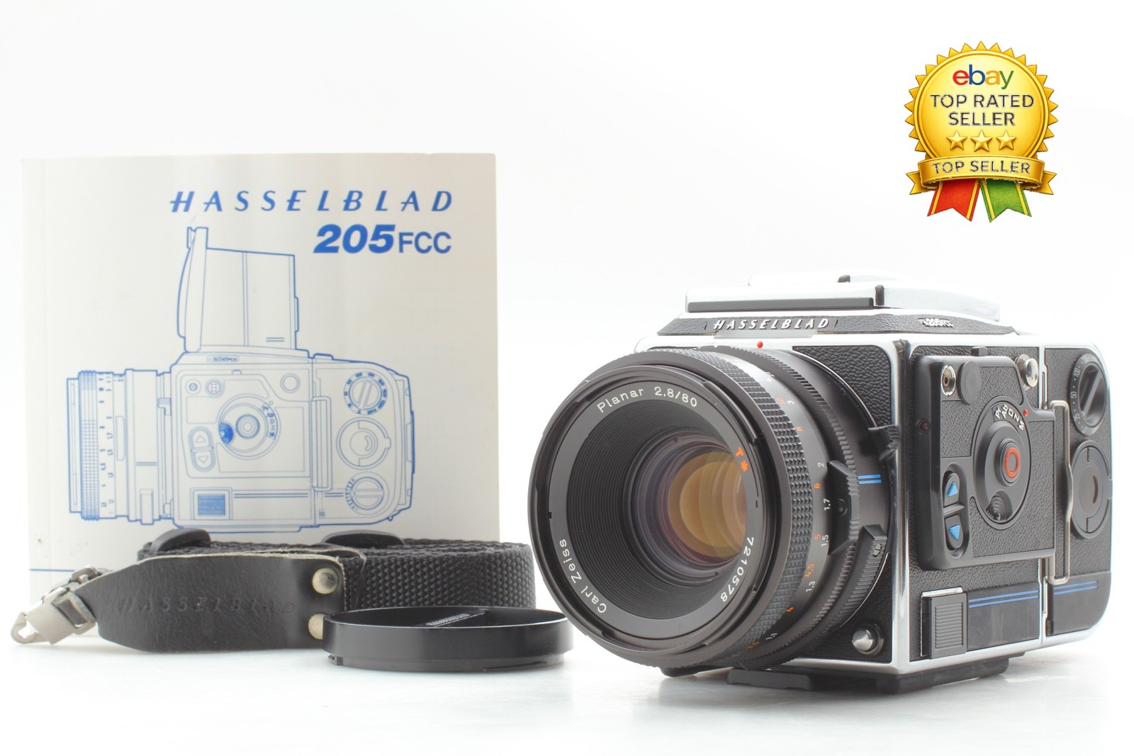 MINT Hasselblad 205FCC Film Camera Planar 80mm f/2.8 F FE Lens E12 IV Back JAPAN
