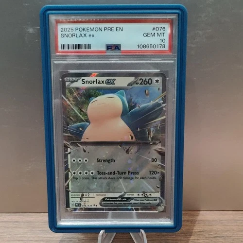 PSA 10 Snorlax ex 76 Pokemon Prismatic Evolutions with Graded guard