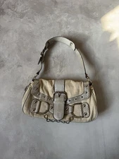 Vtg Guess Style Y2k Monogram Woman's Beige Shoulder Bag