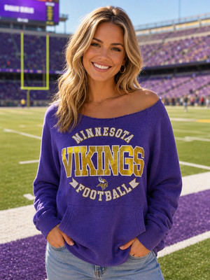 Minnesota Vikings sweatshirt size L womens front pocket NFL Team Apparel purple