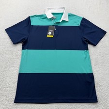NEW Under Armour Mens Playoff Polo Shirt Golf Athletic Short Sleeve Teal Navy M