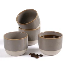 Ceramic Espresso Cups Set of 4 5oz Espresso Coffee Mugs Special Glazed Demita...
