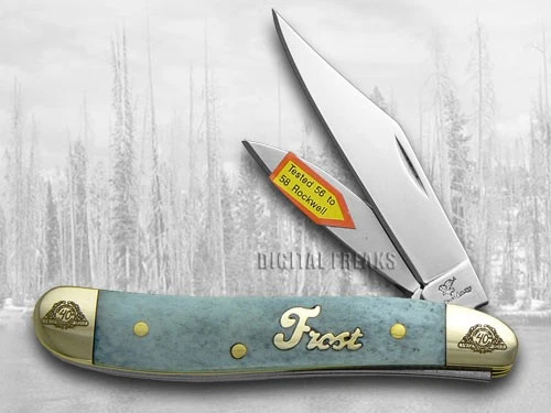 Cuchillo de maní Frost Family 40 aniversario hueso azul liso 1/600 40-107BSB Foto 2 de 4