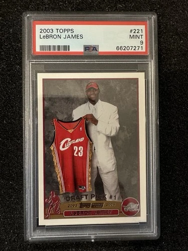 2003 Topps #221 Lebron James RC Rookie PSA 9 Lakers