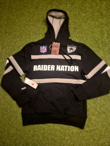 Mitchell & Ness Oakland Raiders Nation NFL Head Coach Hoodie Men's Small NWT