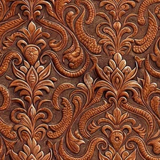 Tooled Leather Damask 44 - 18"x46" Hydrographic Film Hydro Dipping
