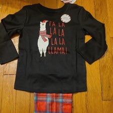 North Pole Trading Co. Kids Unisex Falala Llama Long Sleeve PJ Set 3T New
