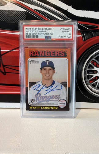 Wyatt Langford #ROA-WL 2024 Topps Heritage Real One Autograph card