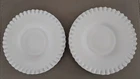 (2) Vintage Fenton Hobnail Milk Glass Salad Plates  8 "