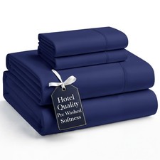 Casa Platino King Size Sheet Set 4 Piece Bedding Set, PreWashed Ultra Soft ...