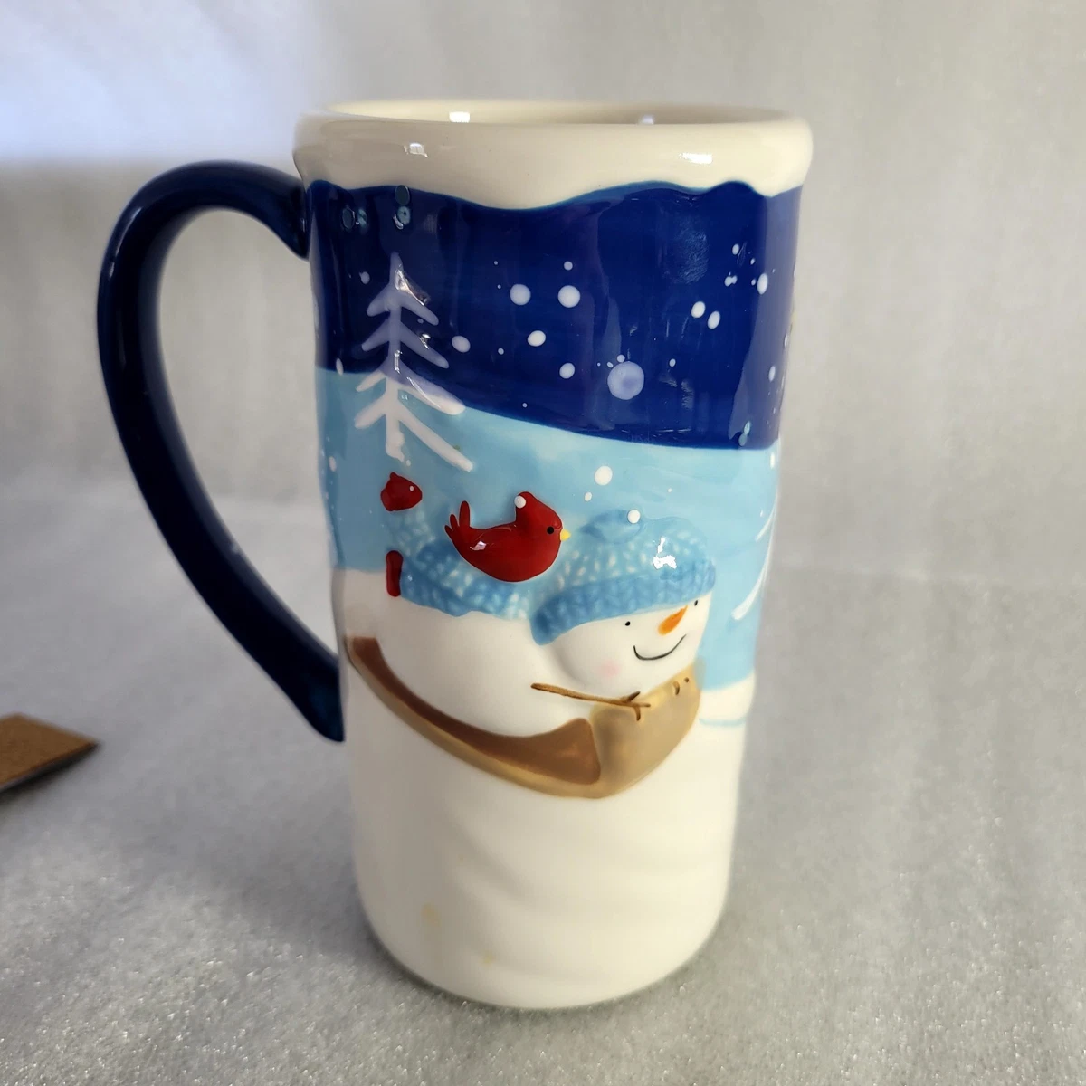 ceramic coffee cup with lid and handle 10 oz. Insulated Stoneware Travel Mug